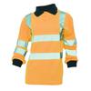 Ladies/Womens Hi-Vis Long Sleeve Polo Shirt (Pack of 2)