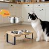 Stainless Steel Non-Slip Elevated Cat Bowls, 32 Oz Raised Pet Food Bowl Feeder With 15 Degree Tilt Dish