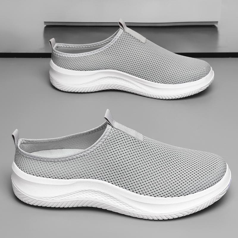 Летние мужские кроссовки большого размера с сетчатой воздушной вставкой, ультралегкие, унисекс, домашние тапочки