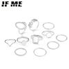 Punk Silver Color Heart Rings Set For Women Men Vintage Moon Star Animal Butterfly Chain Finger Ring Female Male Jewelry