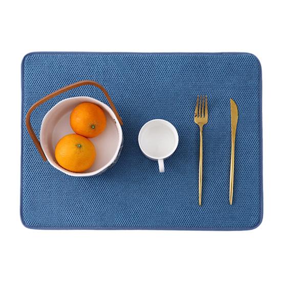 Microfiber Drying Mat Super Absorbent Quick-Dry Dish Drying Pad for Kitchen Countertop Heat Resistant Dining Table Mat for Pots Pans Cups