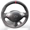 Для Infiniti FX FX35 FX37 FX50 2009-2014 Рукодельная нескользящая крышка рулевого колеса автомобиля из замши