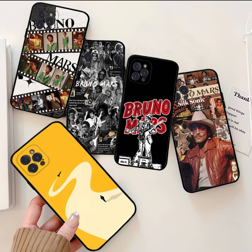 Чехол для телефона B-Bruno M-Mars Singer для iPhone 17 16 15 14 13 12 11 Pro Max Plus Черный корпус