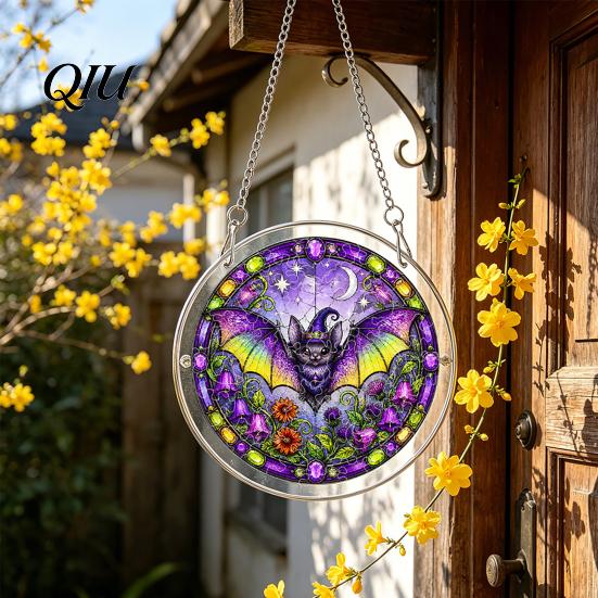 Halloween Party Decor Acrylic Puzzle Suncatcher, 7.87 Inch Sun Catcher Window Suncatcher Hanging Ornament, Ideal for Gifting and Home