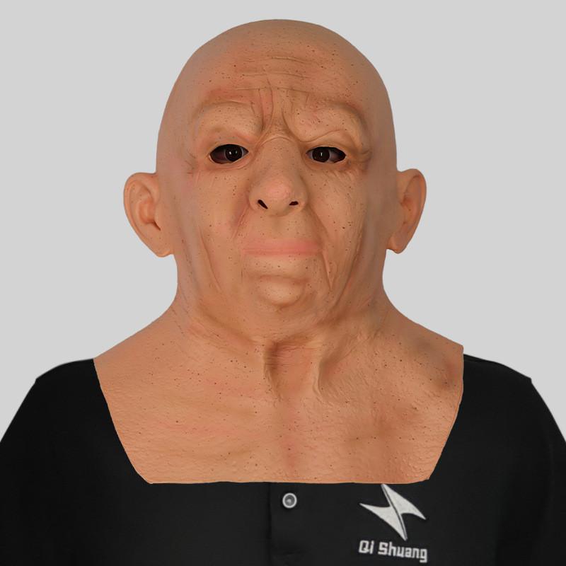 Уморительная латексная маска лысого старика для веселых костюмированных вечеринок и мероприятий на Хэллоуин