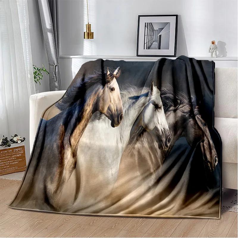 Одеяло с изображением лошади Pentium Gallant Steed, мягкое одеяло для дома, спальни, кровати, дивана, пикника, путешествия, офиса, детское одеяло