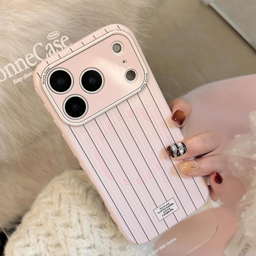 Креативный чехол-подставка в полоску в форме сердца для iPhone 16, iPhone 17, iPhone 17 Pro Max