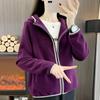 Outdoor Autumn and Winter Contrast Color Fleece Women's Polar Fleece Jacket Jacket Double-sided Fleece Warm Thickening
