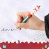12PCS Red Green Christmas Bead Ballpoint Pen, Santa Claus Snowman Pine Tree Rotating Black Pen,Student Writing Stationery Office Signature Pen Supplie