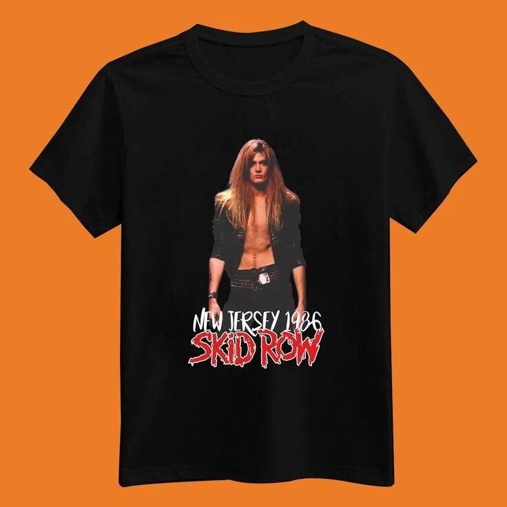 Skid Row Себастьян Бах 1986 Футболка Черная унисекс S-234XL B059