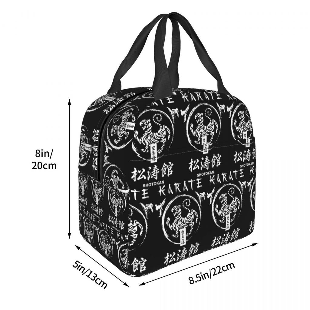 Shotokan Karate Symbol And Kanji White Text Insulated Lunch Bag for Women Office Cooler Thermal Food Box Tote Lunch Boxes