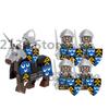 Средневековый Замок MOC Строительные Блоки Воины-Волки Фигурка Солдата Рыцари-Крестоносцы Лошадь Флаг Жилеты Щит Оружие Игрушки Подарки T022