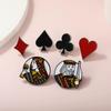 Брошь Сердце Значок Игральная карта Сердце Пика Игральные карты Брошь Покер Тузы Лацканный значок Забавные значки Эстетика Для куртки