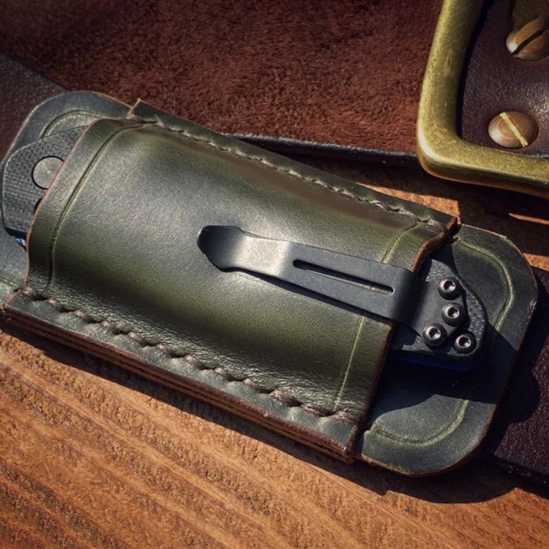 Чехол для карманного инструмента Crazy Horse EDC из воловьей кожи, поясной чехол для ножа, сумка для хранения, горизонтальные ножны для ножа, чехол для ножа, поясная сумка