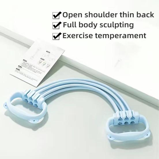 Регулируемая фитнес-лента с 6 трубками и ручкой в виде кошачьего ушка для мужчин и женщин, растяжка для рук, плеч, спины, силовая тренировка, эластичное натяжение