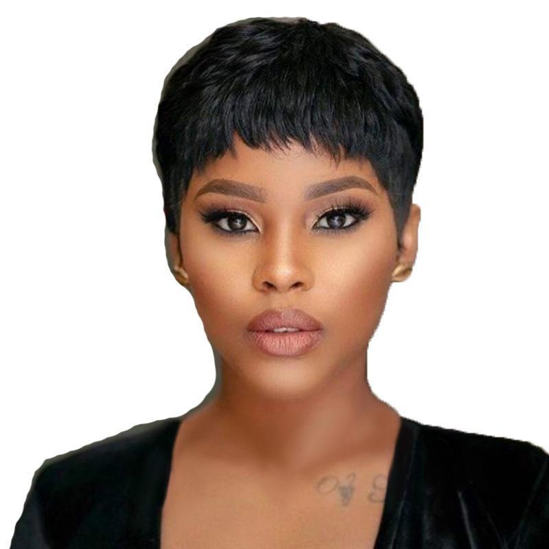 European and American Fashion Wig Short Hair Female African Black Short Hair Chemical Fiber Mechanism Headgear