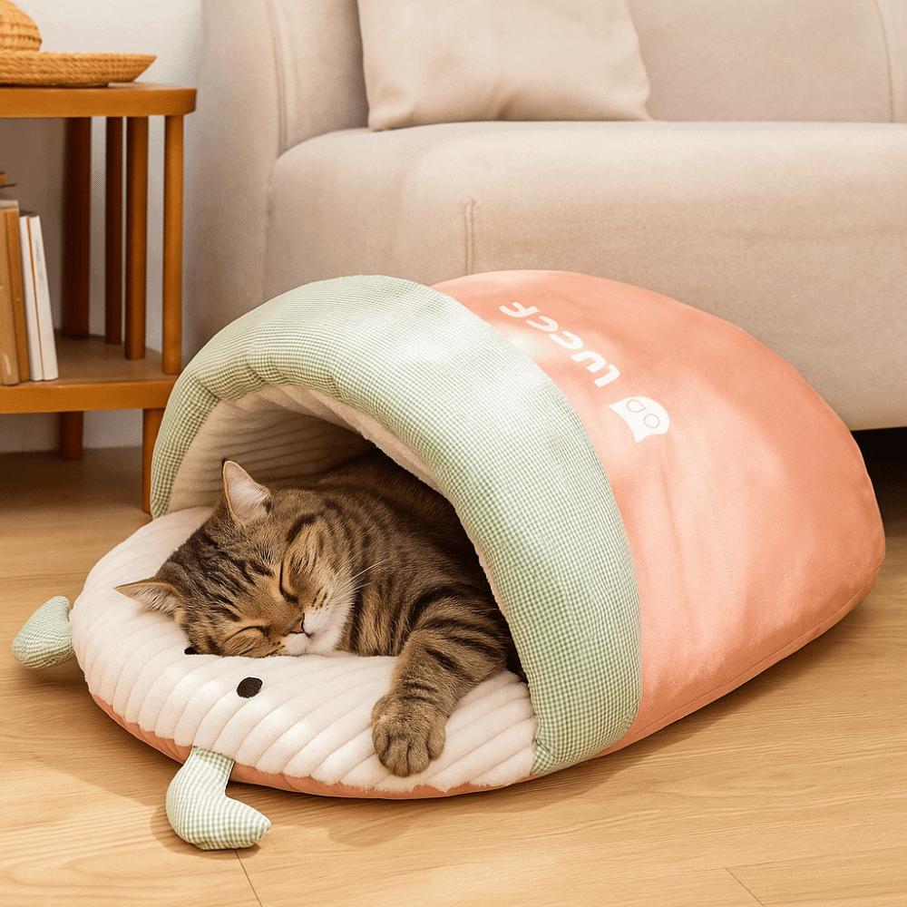 Semi-enclosed Tunnel Cat Nest Cartoon Dog Kennel Cute Cat Mattresses  Winter