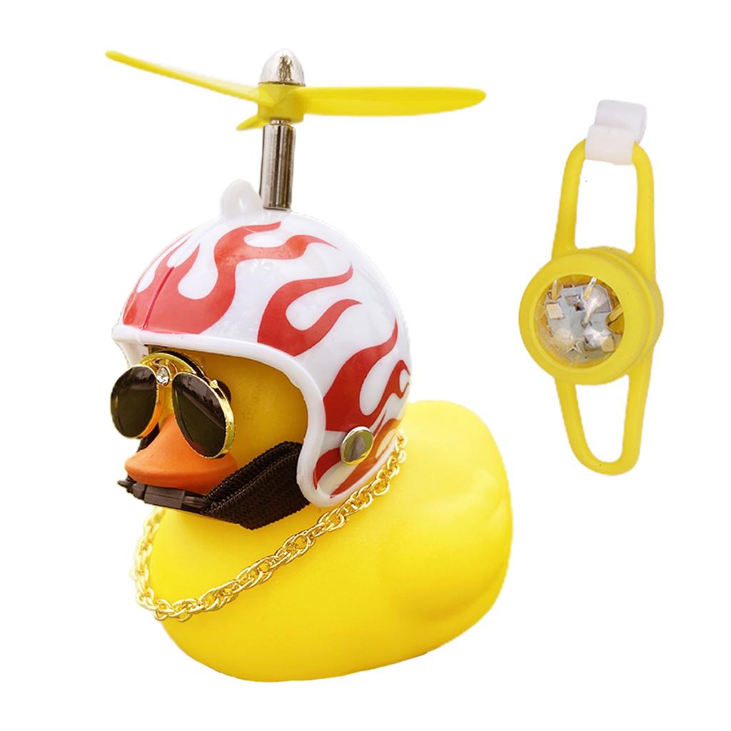 Small Yellow Duck Put A Helmet Sunglasses Propeller Duckling Motorcycle Handlebar Duck Decoration Cycling Ornament Riding Acceso