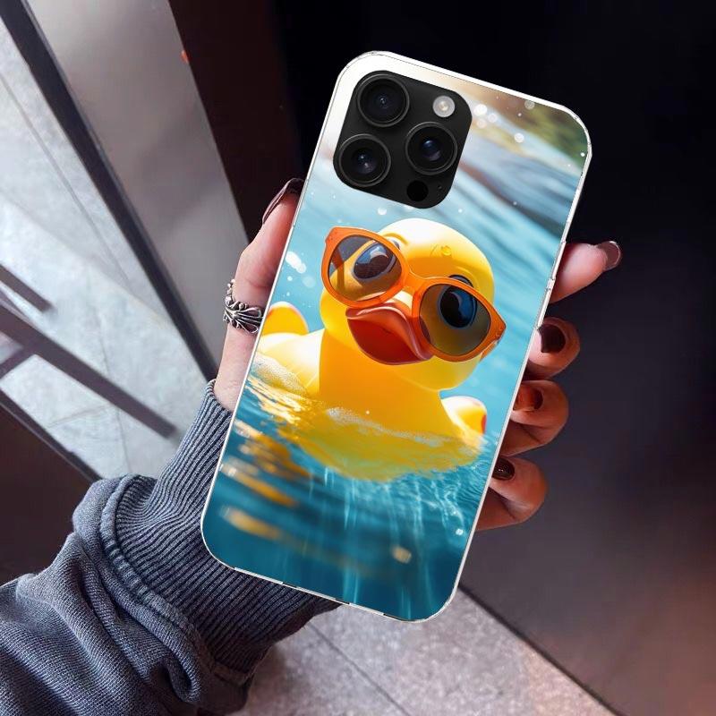 Чехол для телефона с резиновыми уточками в бассейне для iPhone 17 Air 16 15 Pro Max 14 Plus 13 Mini 12 11 Чехол 7 8 SE Силиконовый корпус Печать Fu