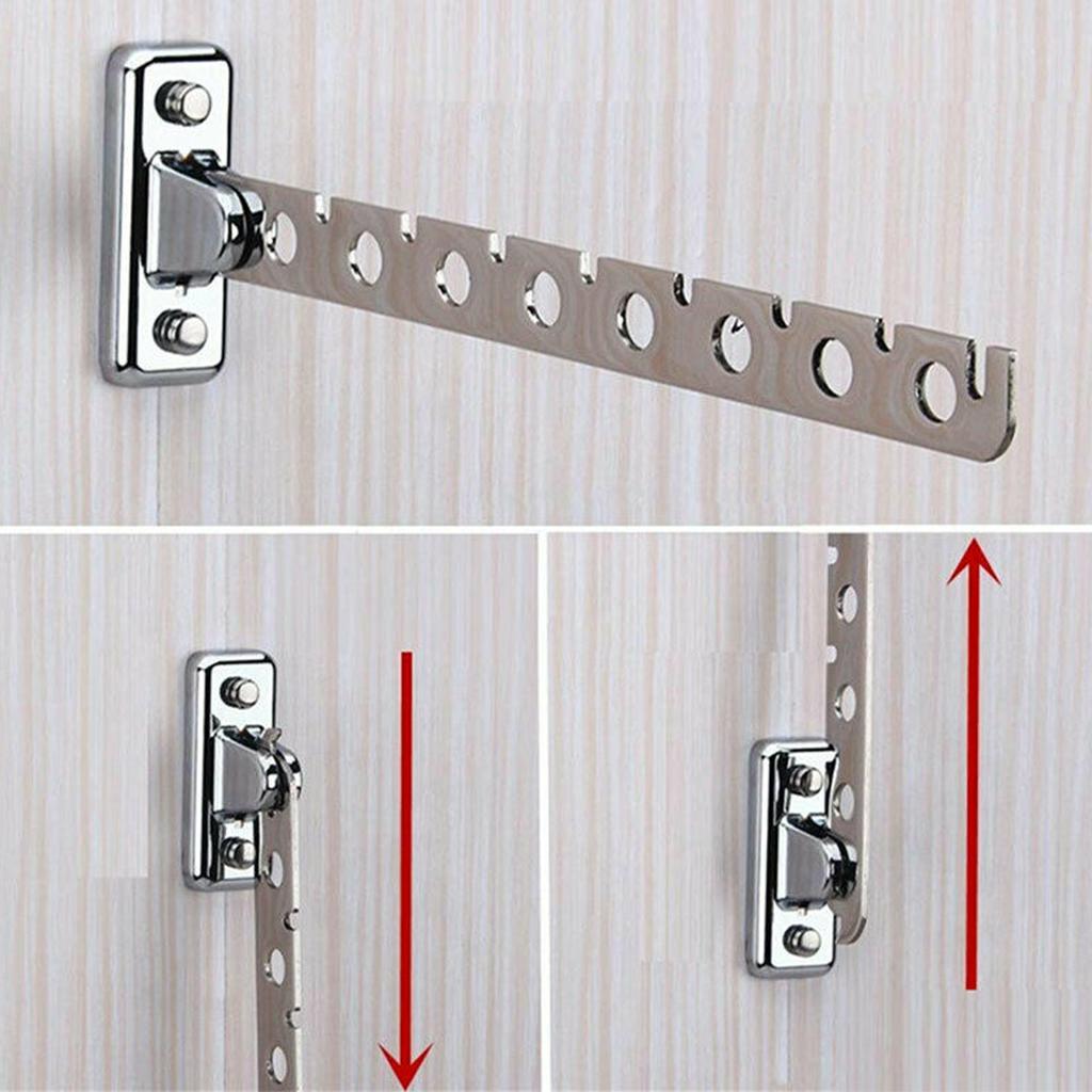 8/10 Holes Stainless Steel Clothes Hooks Wall Mounted Drying Rack Home Folding Clothes Organizer Space Saver for Closet Storages