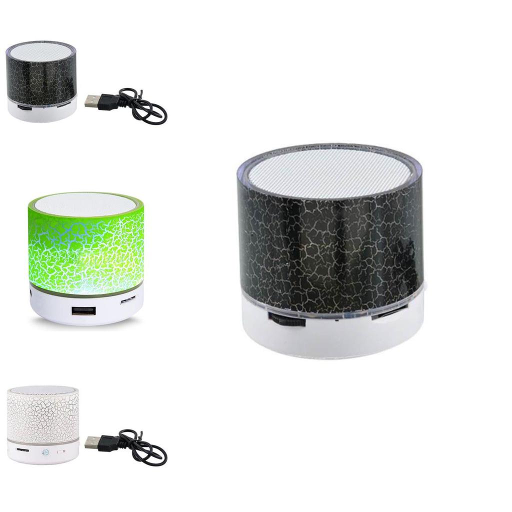 Portable Mini Cracked Bluetooth Speaker With Led Light Wireless Speaker Gift Car Home Outdoor