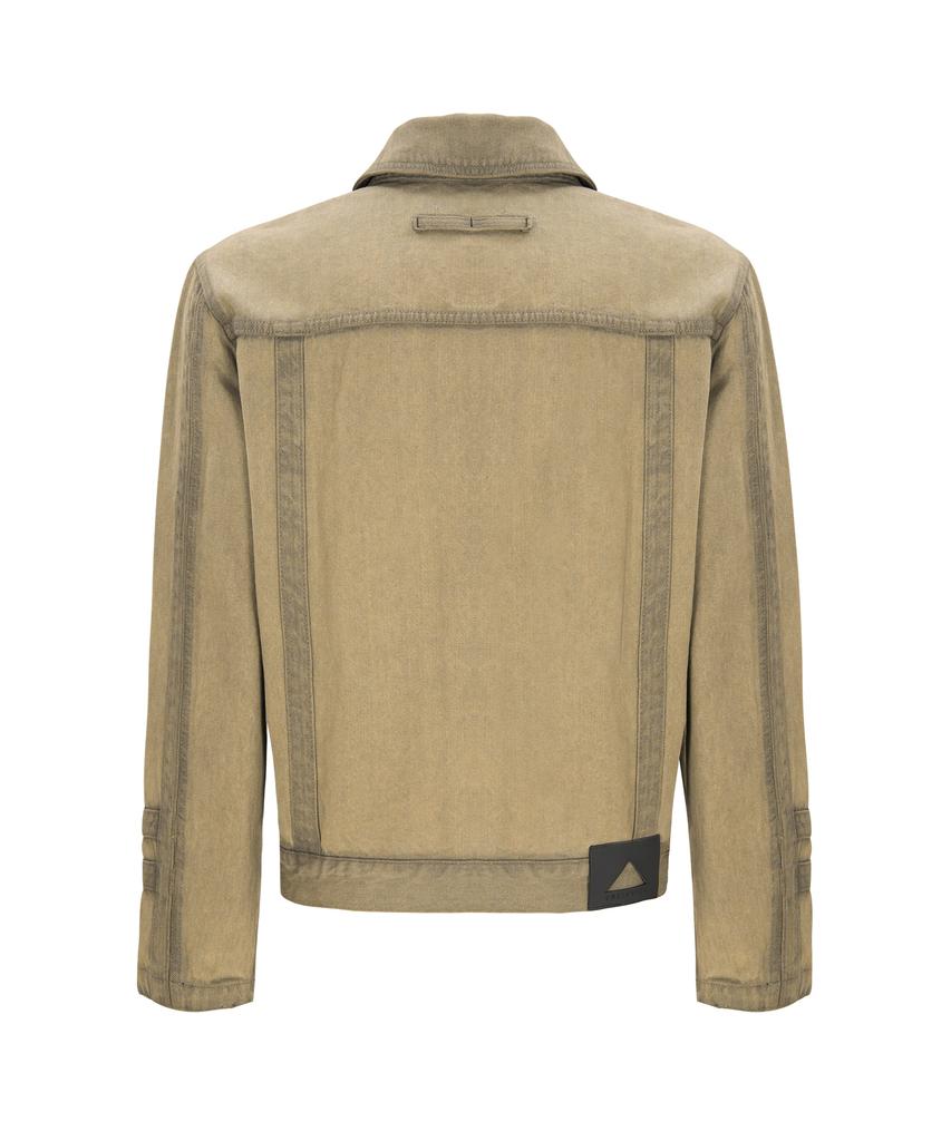 Ungimmick Garment Washed Denim Jacket (Beige)