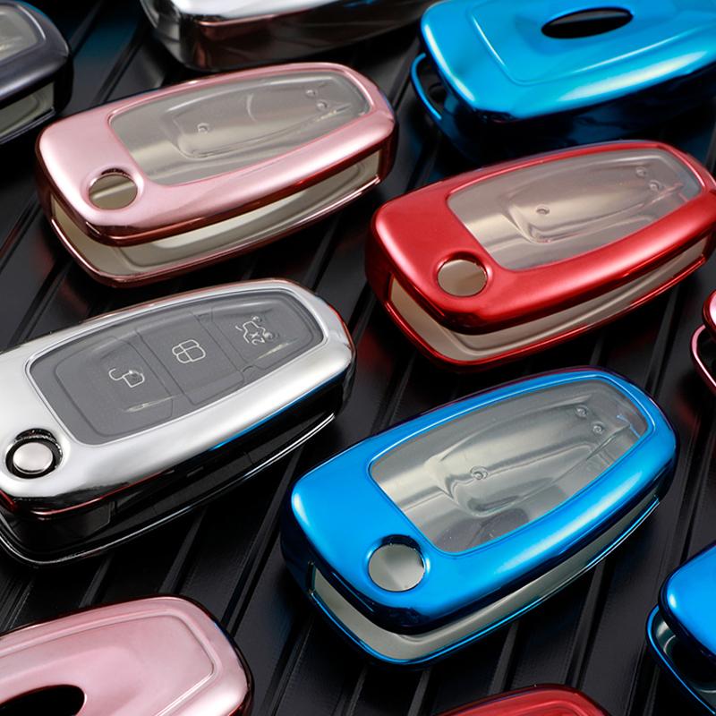 Автомобильный складной откидной чехол для ключей, чехол для Ford Focus 2 3 MK3 ST RS Ecosport Kuga Escape Fiesta Fold C-Max S-Max Mondeo, аксессуары
