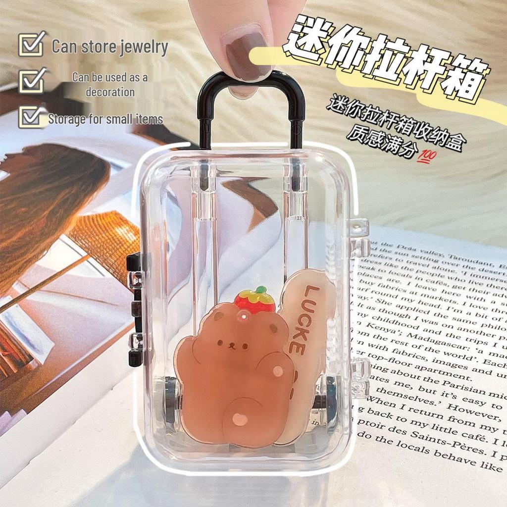Transparent Hair Accessories and Jewelry Organizer Trolley Case