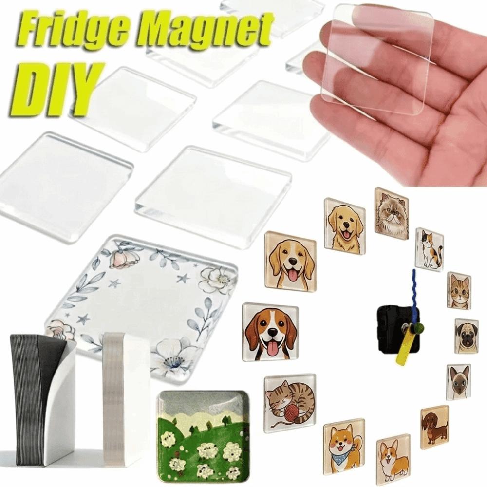 Transparent Refrigerator Magnets 3×5cm Photo Frame Acrylic Fridge Magnets Home Decoration