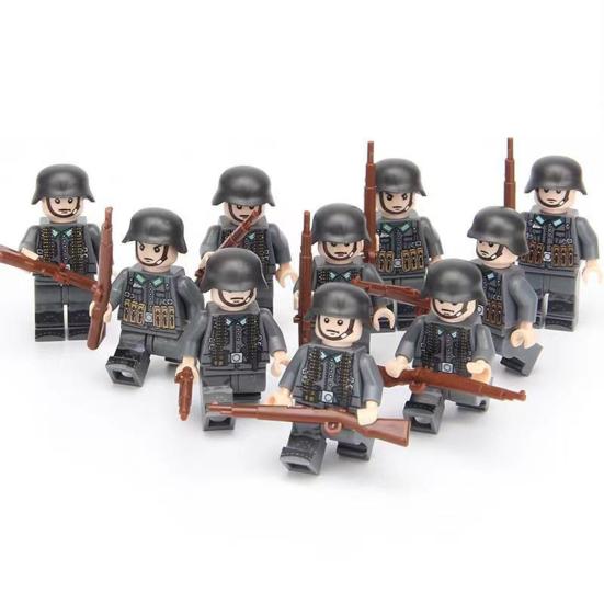 10 шт. фигурка солдата с 10 стрелком оружие аксессуары блок мелкие частицы строительная игрушка солдат модель настольный песок