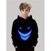 Boys' 3D Hooded Sweatshirt for Living Room Wear, Soft Fabric with Blue Glow Design, Comfortable And Durable, Ideal for Daily Use