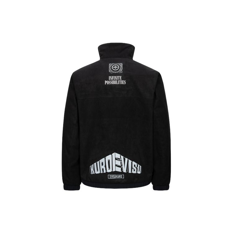 Evisu Мужская плюшевая куртка на молнии с принтом, обычный крой, Черный 2EAGNM3JK5012XXPQ