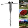 Patio Umbrella Holder Screw-in Stake Heavy Duty Weather-proof Outdoor Beach Sand Yard Lawn Umbrella Stand Parasol Base Ground Spike