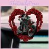 2d Acrylic Heart Couple Skull Car Pendant For Halloween And Decoration Christmas