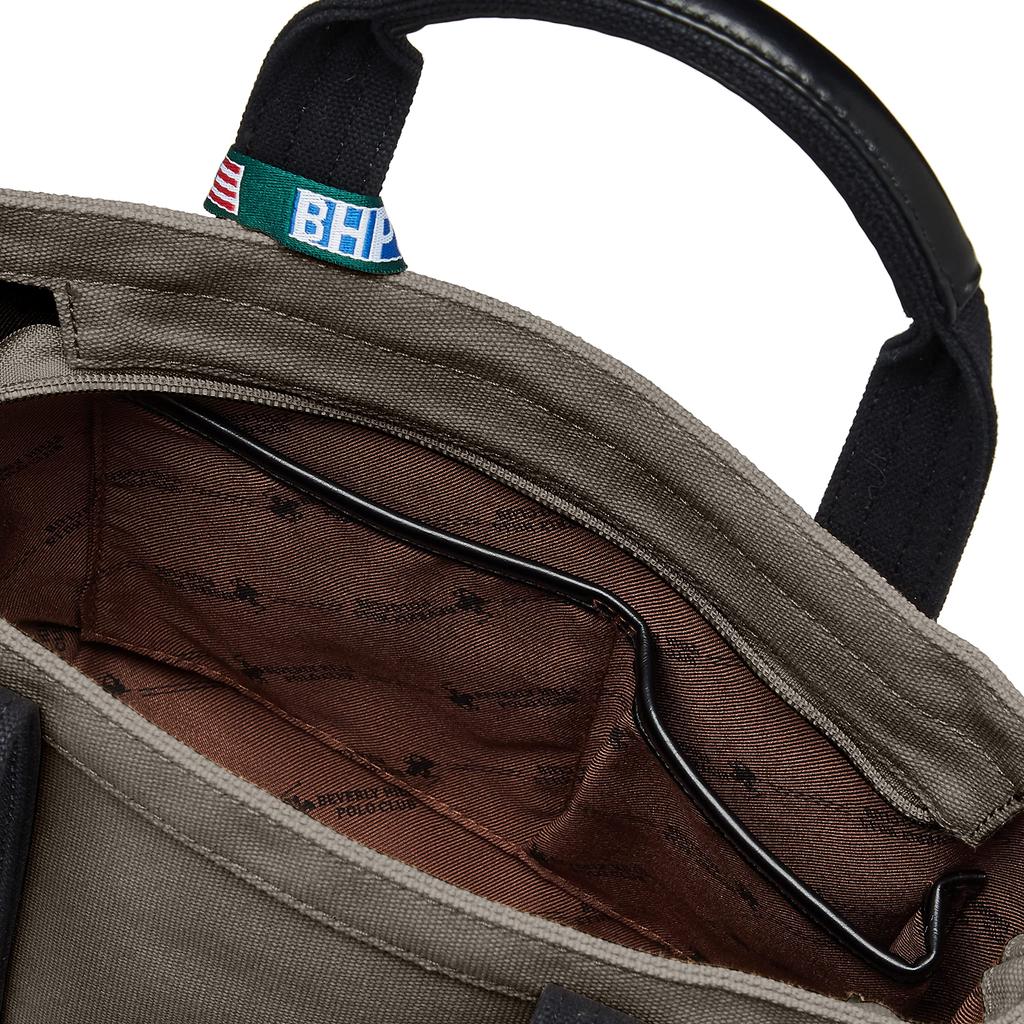 Сумка-тоут Hills Polo Canvas через плечо BH1006N Серый x Черный [Beverly Club] (с ремешком) Женский