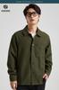 HISDERN Long Sleeve Thick Corduroy Shirt Loose Size M Men's Jacket, Fit, Winter, Green,