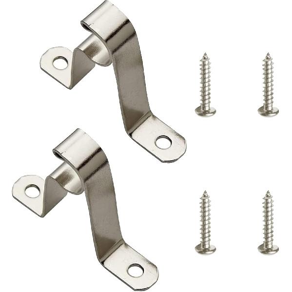 7/16” Cafe Rod Brackets,Set of 2 Curtain Rod Brackets for mounting a Curtain Rod to The Wall,Nickel…