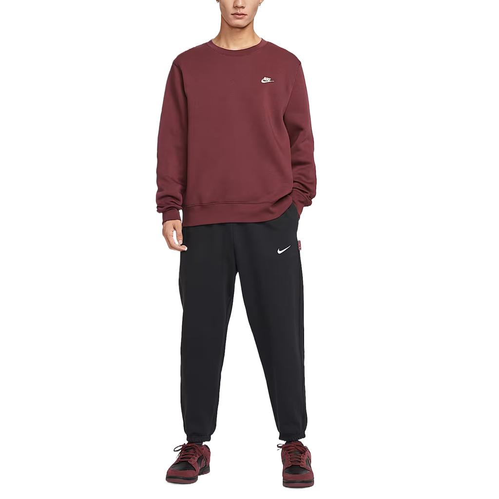 Nike Club Fleece Crewneck Simple Outdoor Sports Loose Casual Sweatshirt Men Sweatshirt Dark-Team-Red FN3887-619
