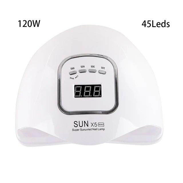 120w Sun X5 Max 150w Uv Led Nail Lamp With Sensor Lcd Display Curing Nail Gel Polish Manicure Tool 45 Leds Smart Nail Dryer