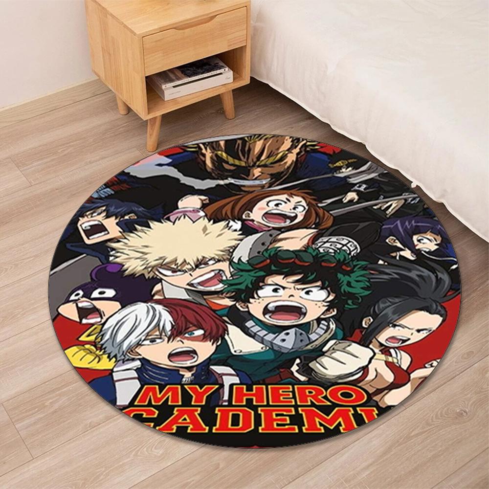 My Hero Academia Printed Round Rug Carpet Chair Rug Area Rug Entryway Doormats,for Office Chair Living Room Bedroom Kitchen Room.