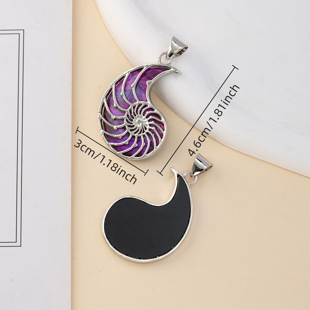 1Pc Natural Shell Pendant, Beach Ocean Style Comma Shape Seashell Charms for DIY Women Men Necklace Accessories, Jewelry Making Christmas Gifts Craft