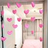 Hanging Door Curtains DIY Ornament Heart-shaped Self-adhesive Solid Color Home Decorations