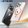 KEYSION Transparent Case for MagSafe for iPhone 16 Pro Max Colorful Collision Shockproof Phone Cover for for iPhone 15 Pro Max