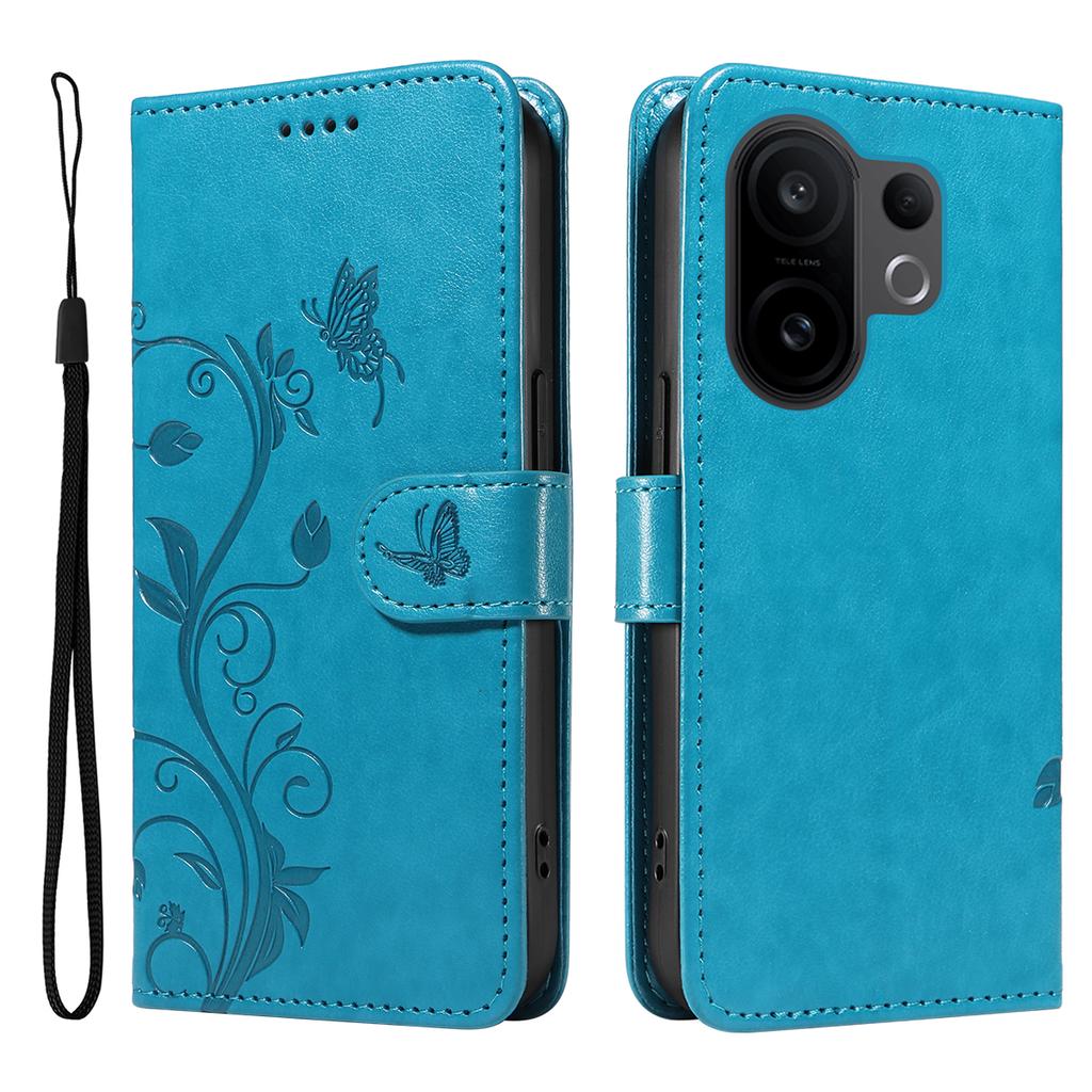 For vivo X200 FE 5G/vivo S30 Pro mini 5G PU Leather Cases Flower Pattern Wallet Stand Phone Cover with Strap