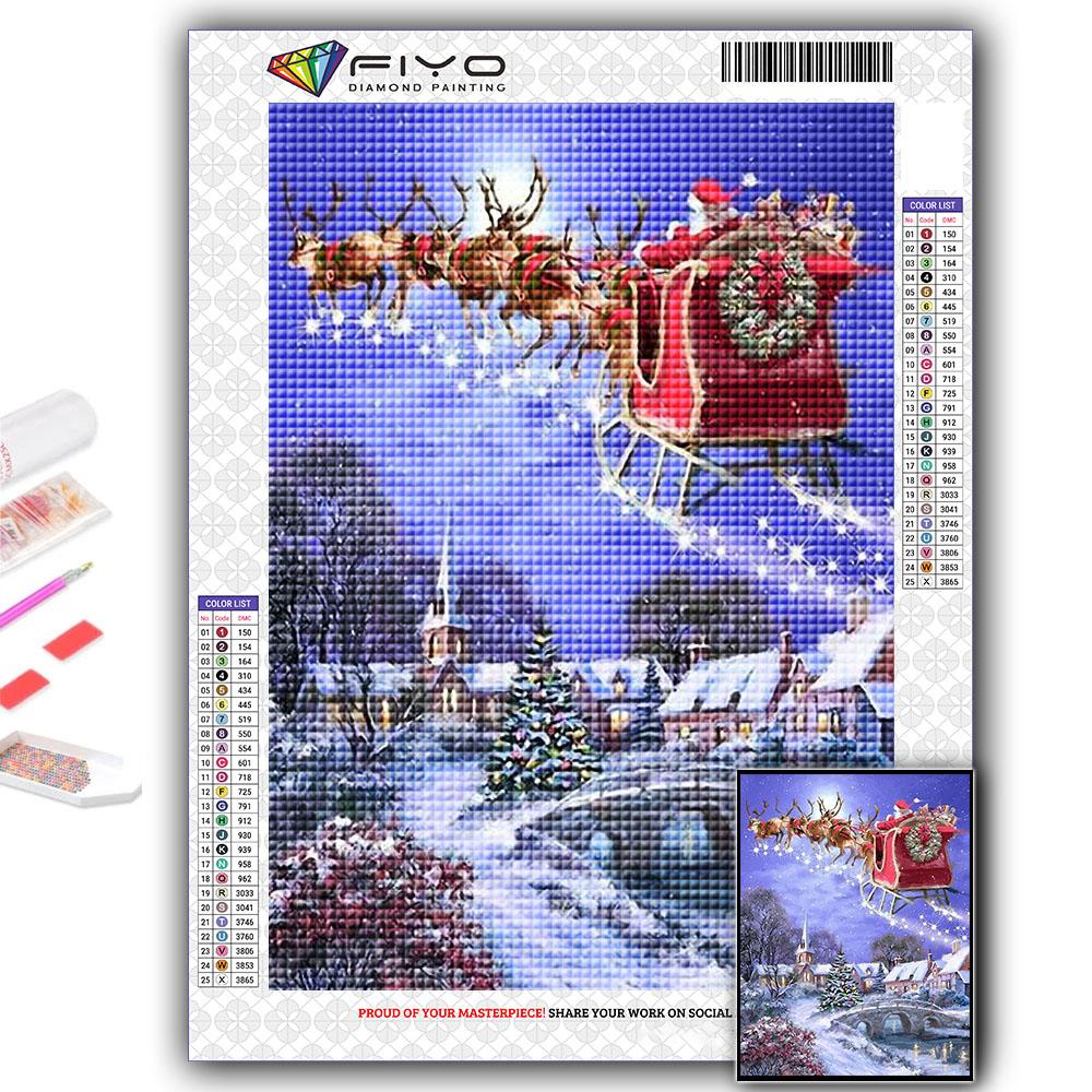 5D DIY Алмазная картина вышивка крестиком Рождественская елка Санта-Снеговик Алмазная вышивка Мозаика Настенное украшение дома