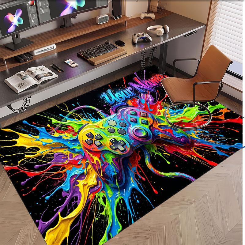 Fantasy Adventure Theme Soft Crystal Velvet Rug Custom Name & Text Print Non Slip Floor Rug for Bedroom Living Room