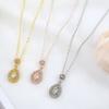 Women Creative Rhinestone Decor Charm Water Drop Shaped Necklace Jewelry Gift
