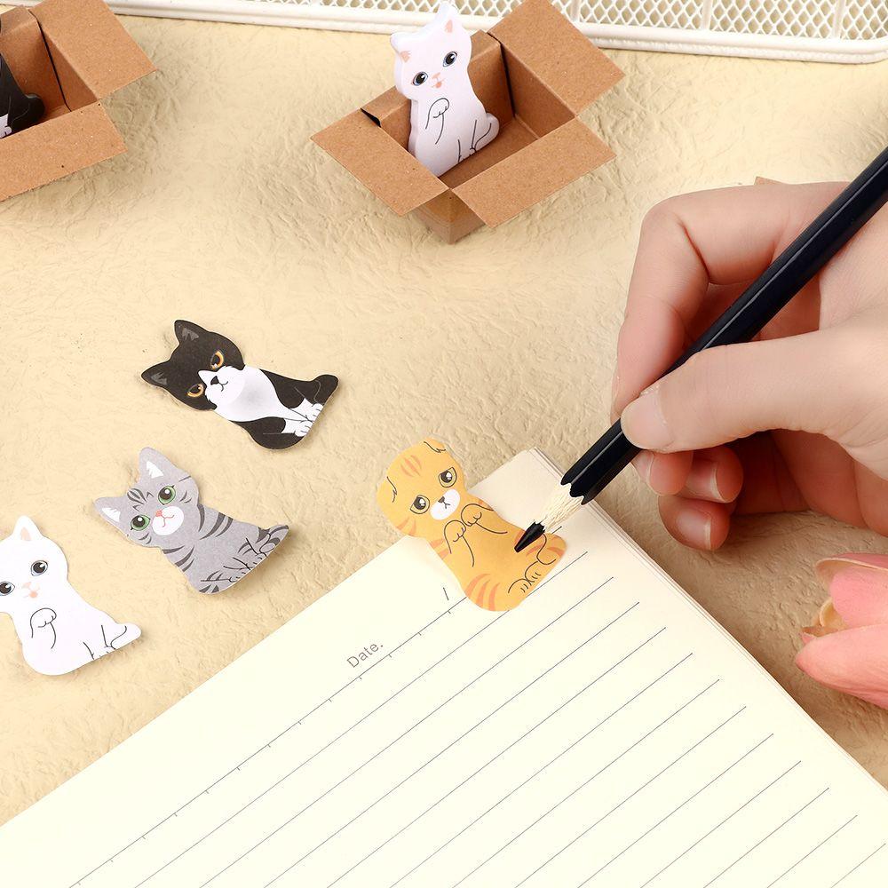 School Supplies Funny Bookmark Office Notepad Memo Pad Kitten In Box Cartoon Cat Sticky Notes