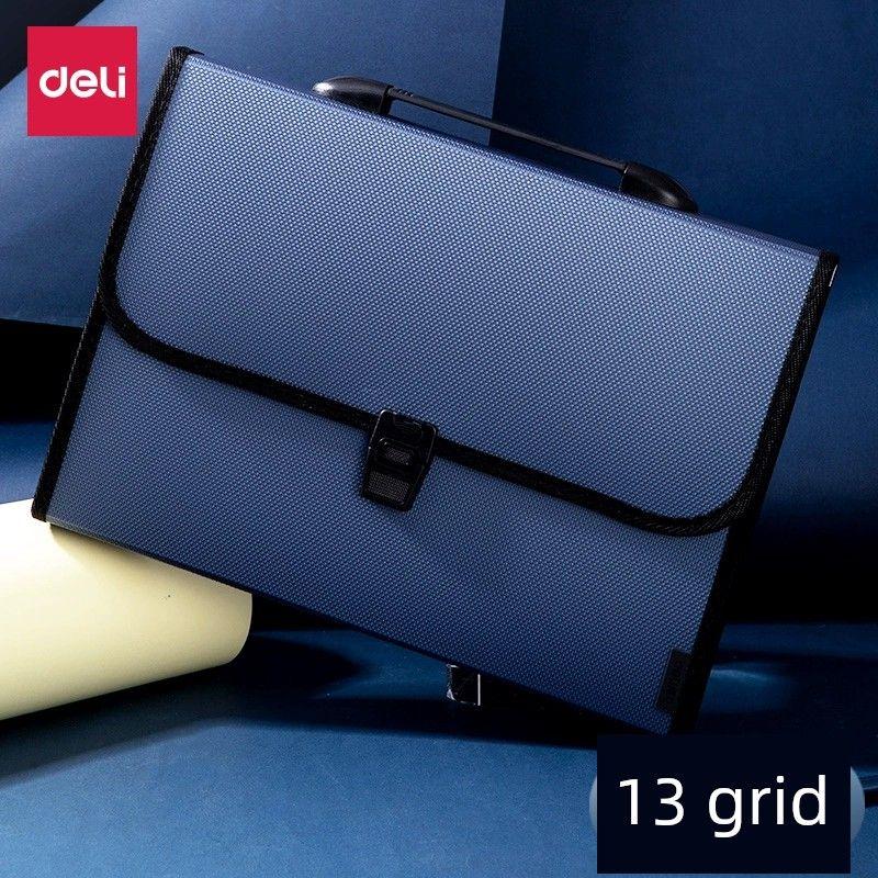 Deli Folder Business File Holder A4 Multi-Layer Hand-Carrying Document Storage Box Archive Folder Student Test Paper Information Bag