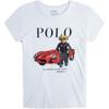 Polo Футболка женская с графическим принтом Polo Bear, с круглым вырезом и короткими рукавами, белая 211763413-001